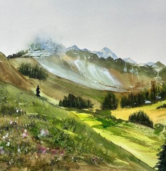 11.Flowing Green_watercolor_12x16inches